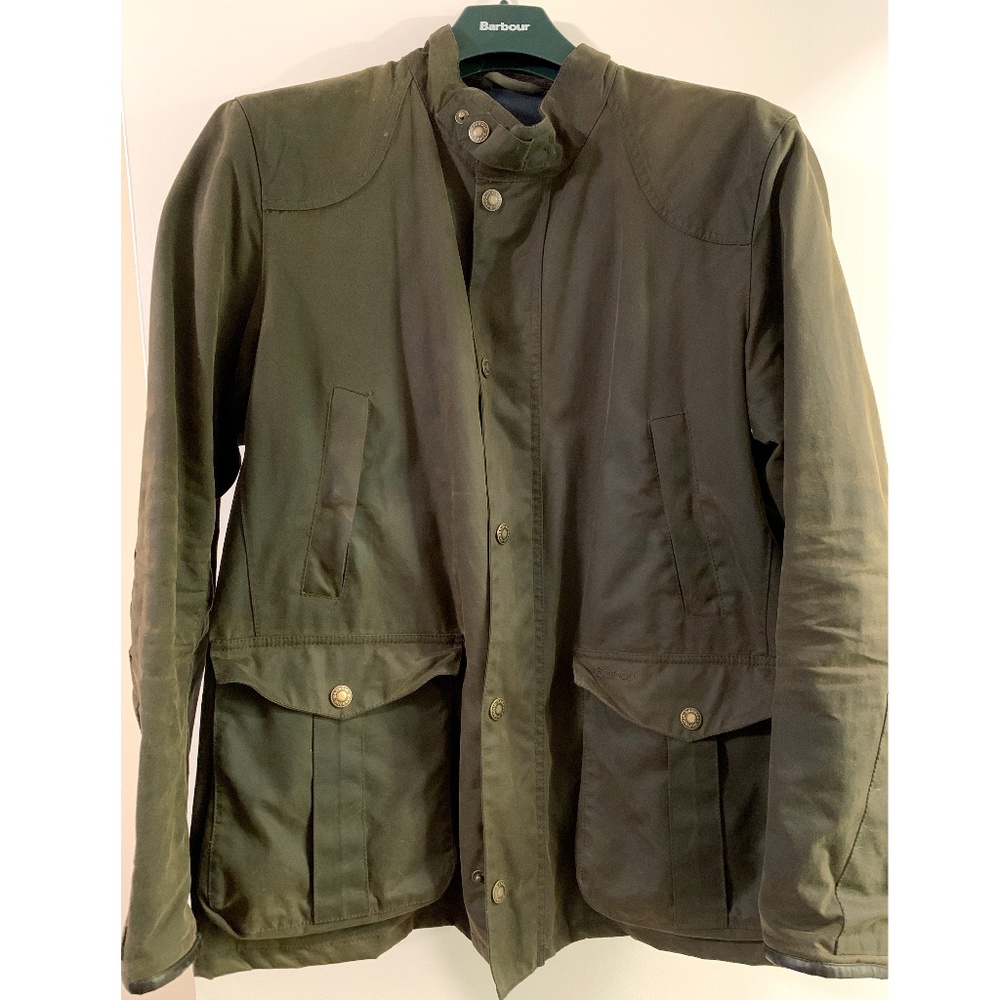 Men’s Barbour coat with elbow pads & game pouch